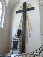 Tomb of Johann Michael Haydn with cross, in the Collegiate Church of St Peter in Salzburg, Austria
