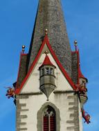 elegant church tower close up