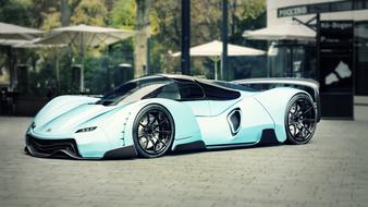 Car speed blue