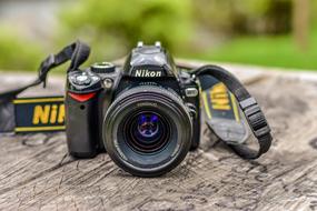Camera Lens Vintage close-up on blurred background