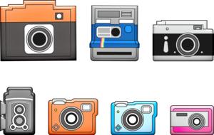 drawing of the vintage polaroid cameras