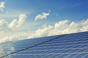 bright sky above Photovoltaic System