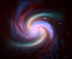 Beautiful and colorful, spiral galaxy in the black space with stars