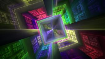perspective technology fractal as background