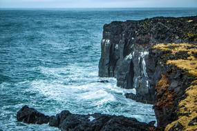 scenic cliff on Coastline, Iceland, Hellissandur