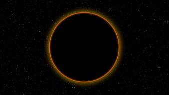 abstract orange circle on black sky