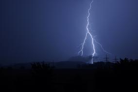 flash of thunderstorm in sky