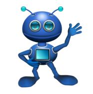 blue robot on white background