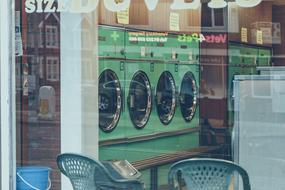 photo of laundry through the window