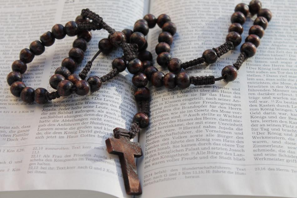 Book Bible and wood Cross