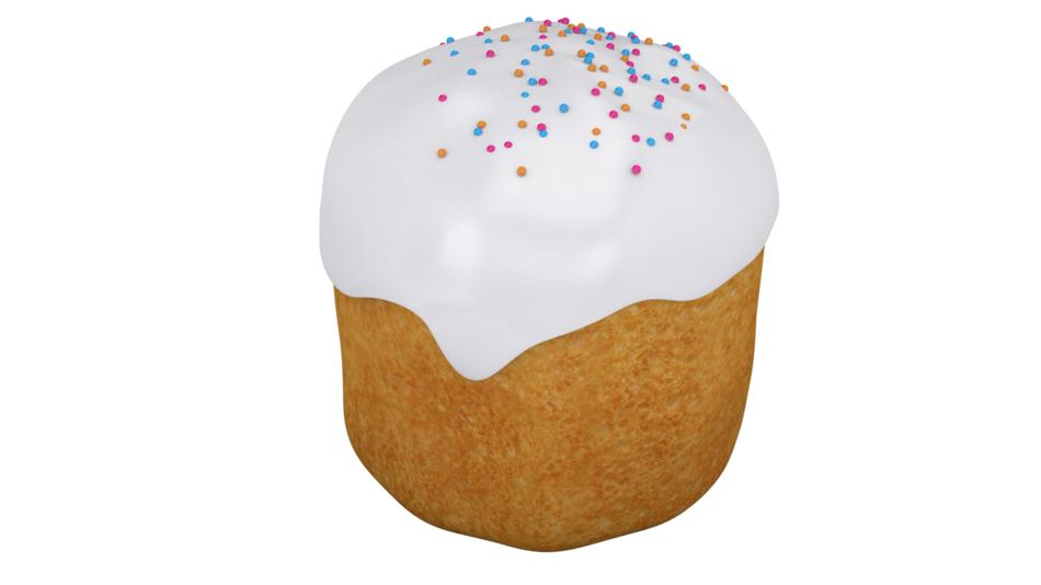 Beautiful and colorful Easter Cake, at white background, clipart