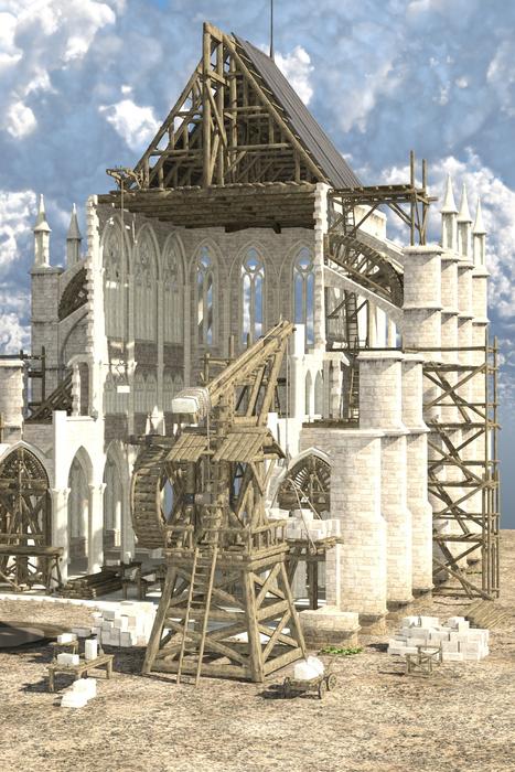 Baustelle middle ages cathedral