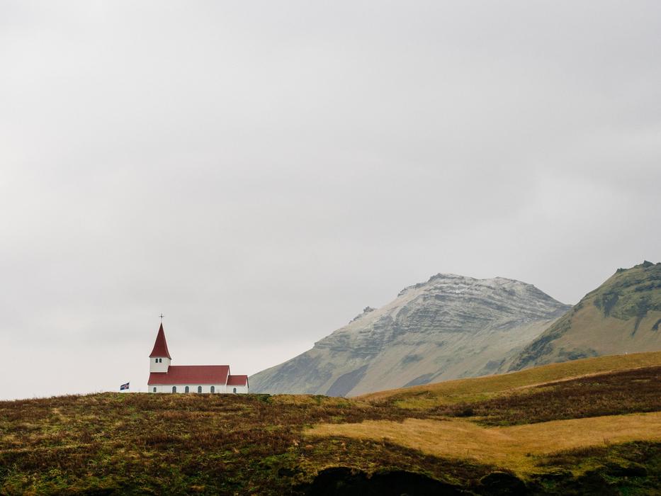 chapel in the mountains of iceland