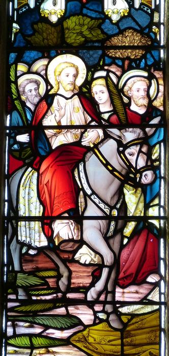 picture on the stained glass window