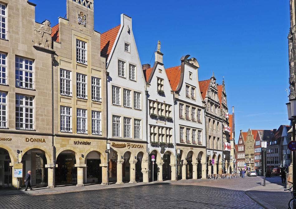 gabled houses on the market square in munster