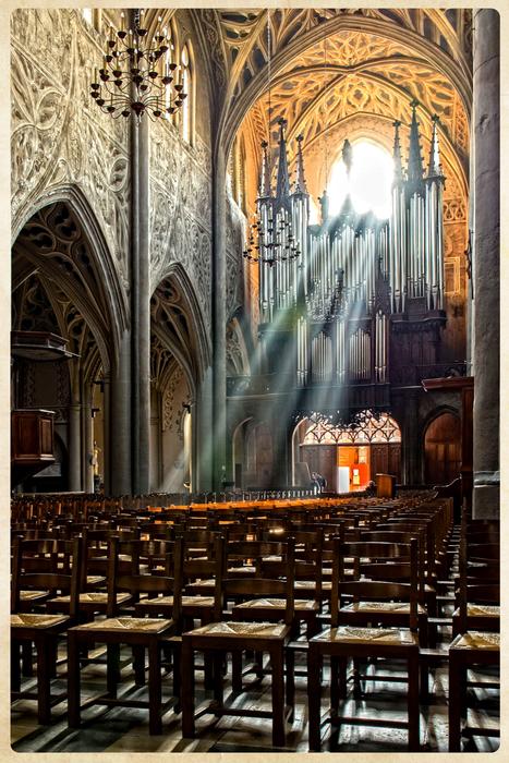 Church Gothic Chambery at sunlight