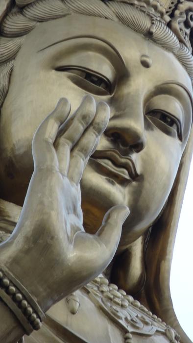 Beautiful, shiny statue of Guan Yin in China