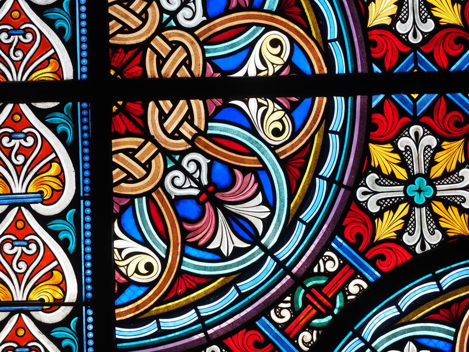 ornament of stained glass window