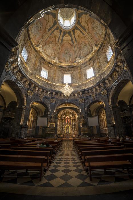 dome ceiling in interior of The Sanctuary of Loyola, spain