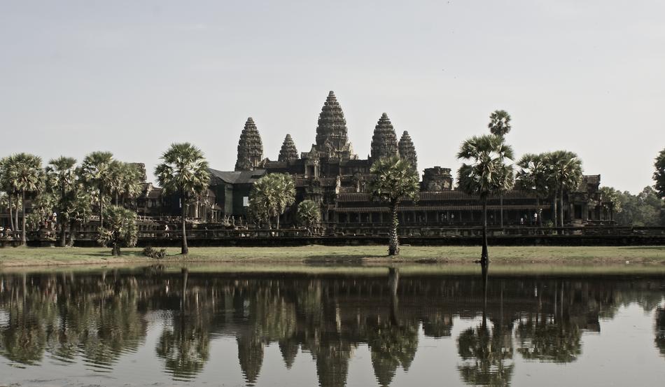 Temple Angkor Cambodia and water