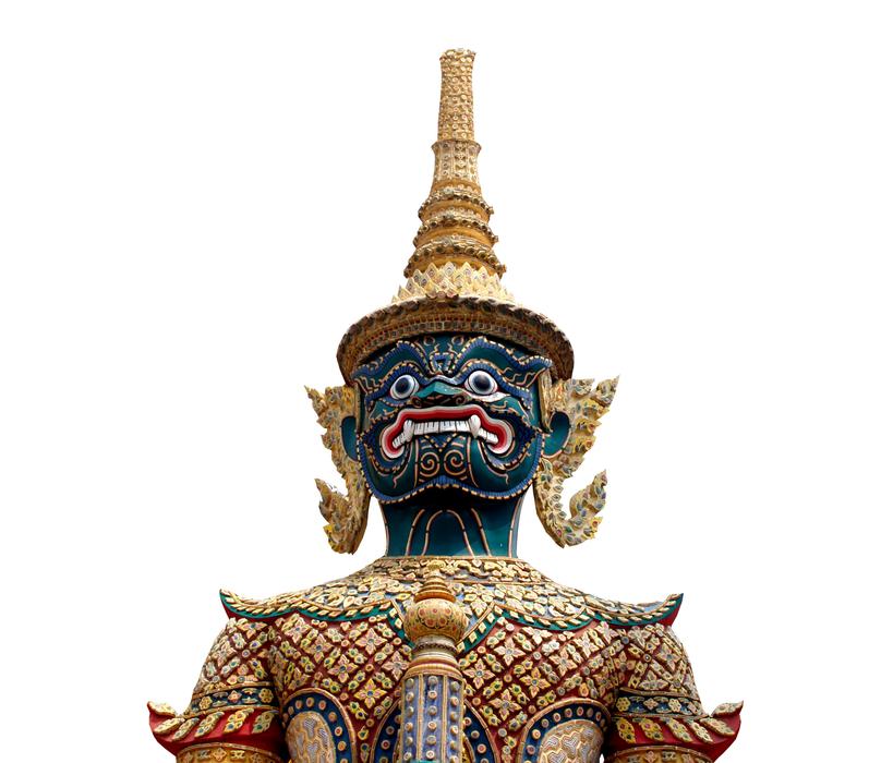 asian religious statue on white background