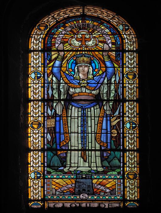 church stained glass with colorful image