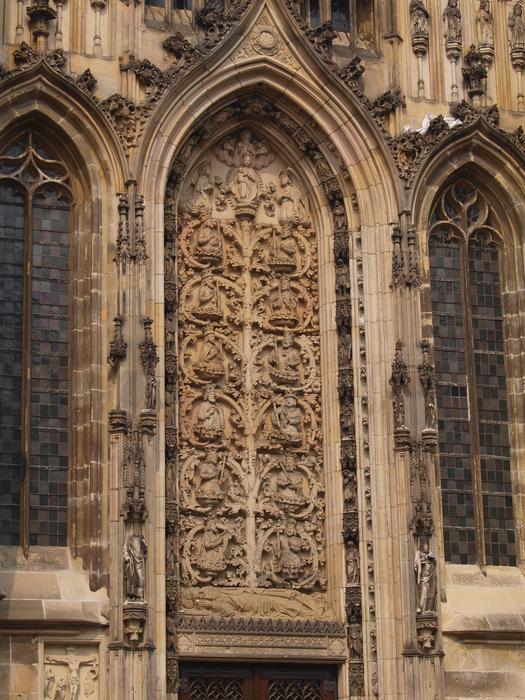 Beautiful, Gothic church with the ornaments
