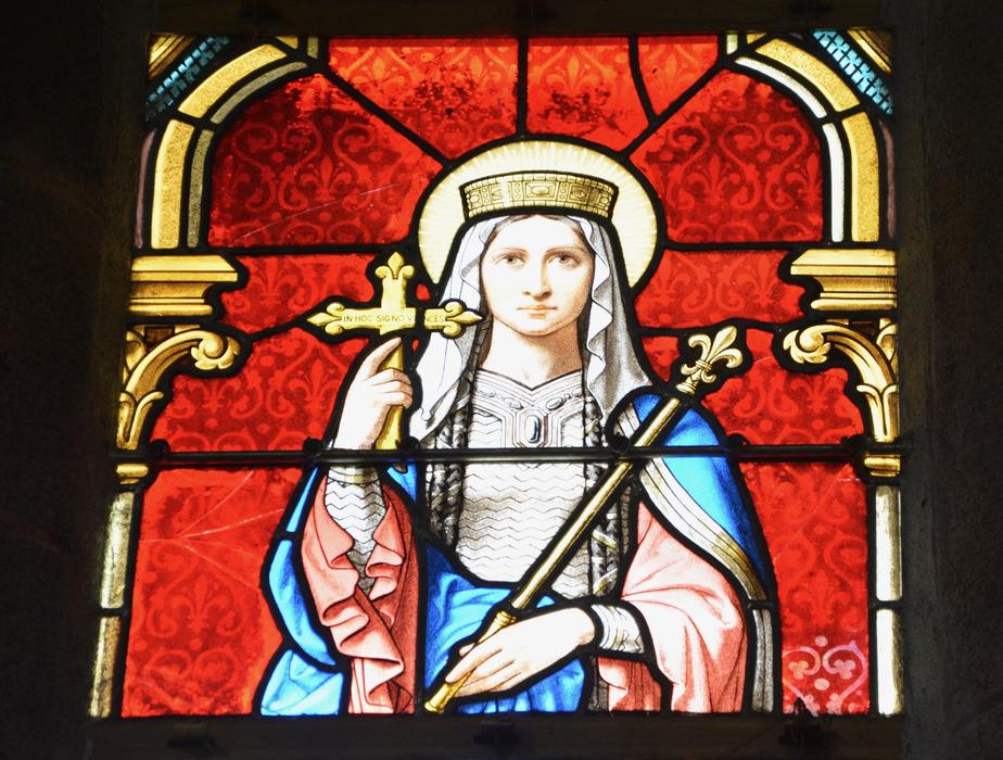 colorful stained glass window in the city of Comburgh church, Fran