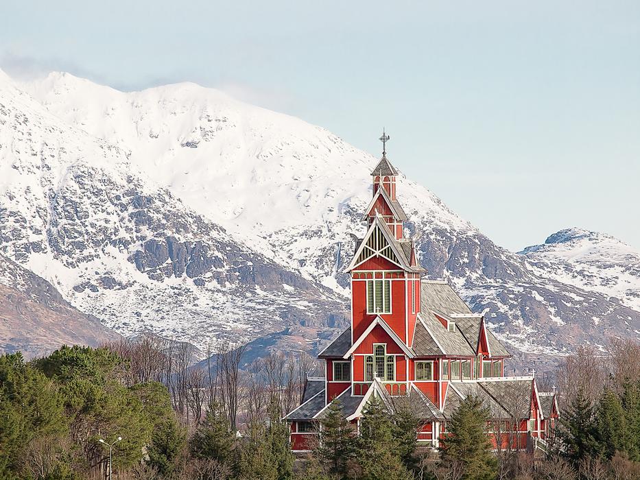 Church Buksnes snow