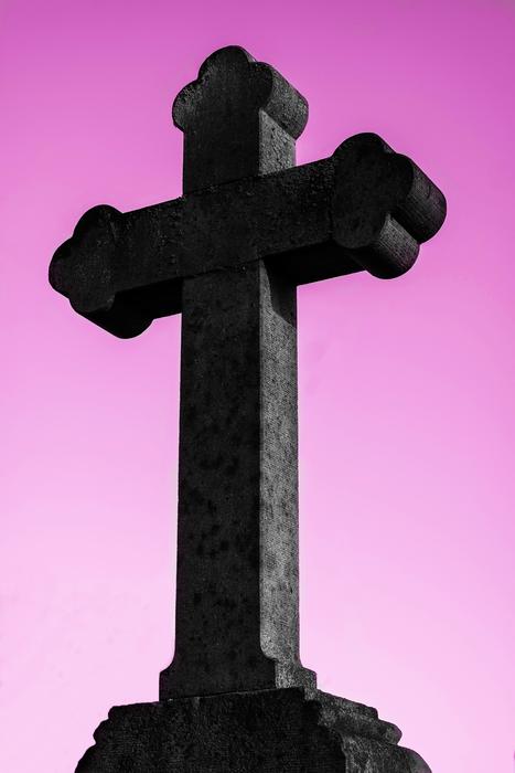 Cross pink background