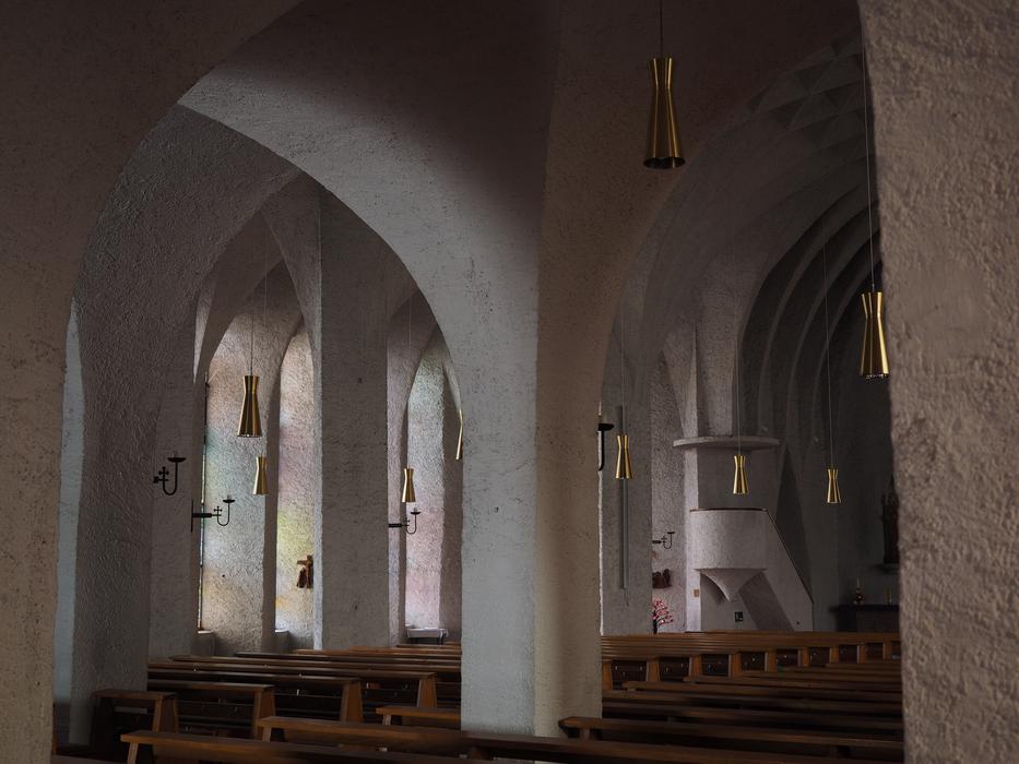 Beautiful interior of the St John the Baptist Church with arches