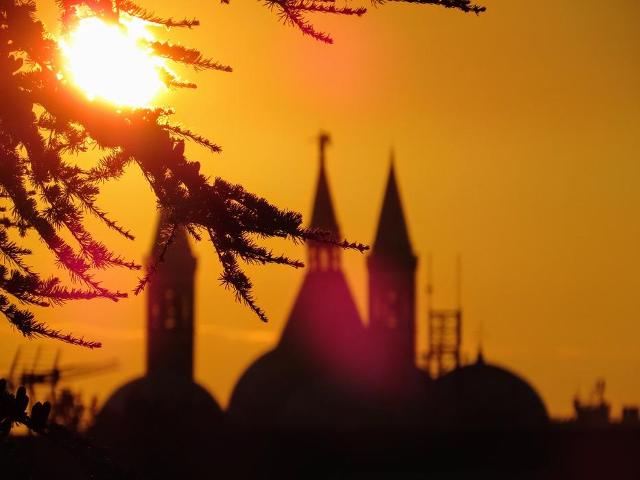 Black Church Spire at sunset