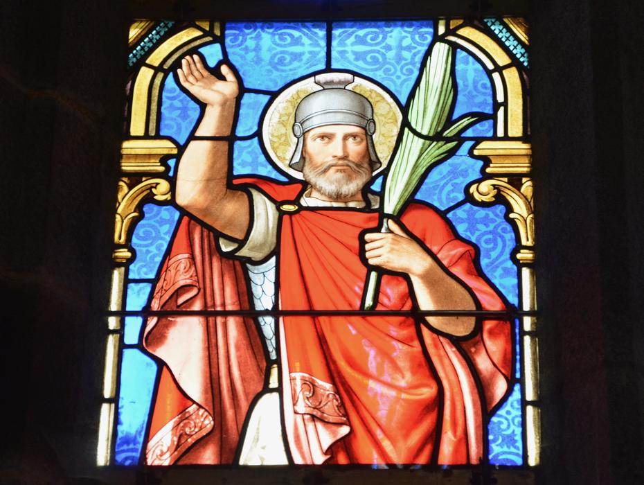 the image of vophne on the stained glass in the chapel