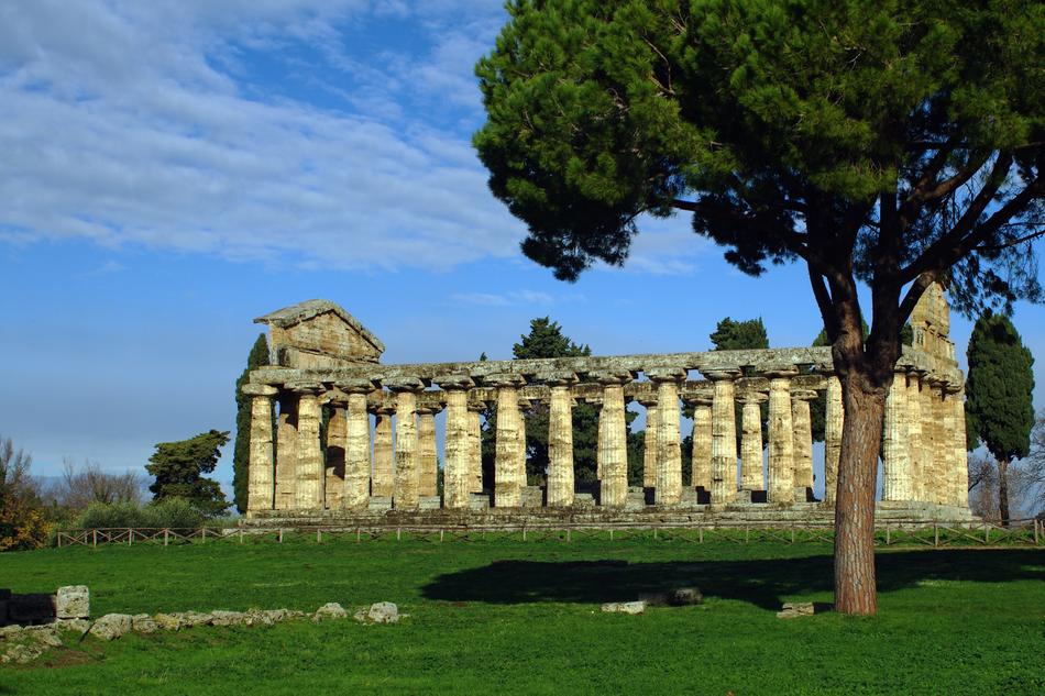 ruins of a greek temple on a hill