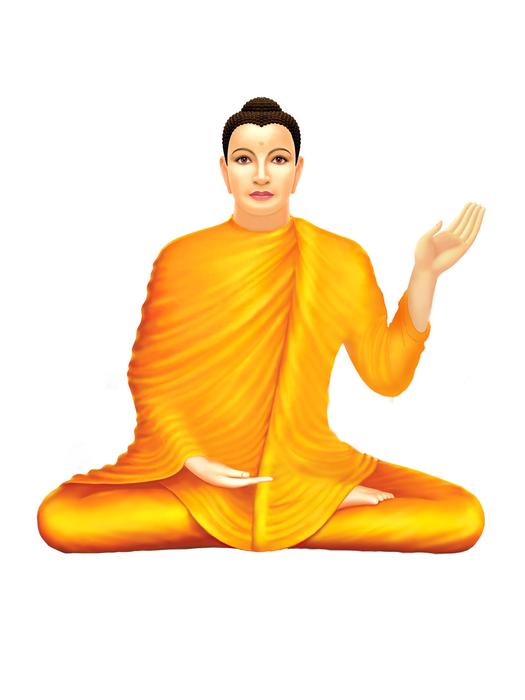 orange buddha meditate