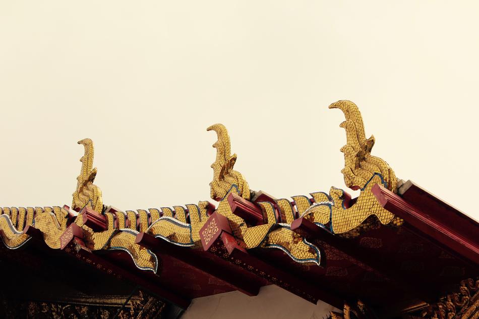 carved roof of the royal palace in Bangkok