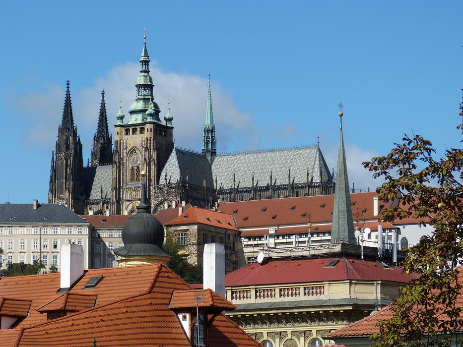 gothic architecture in the center of prague