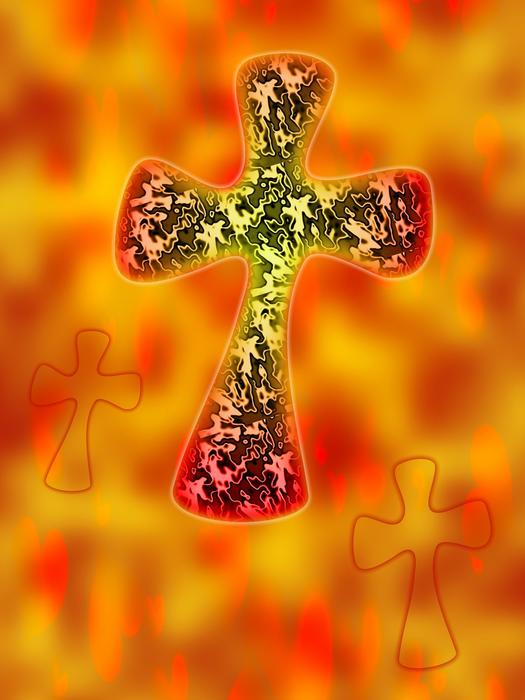 cross in colorful yellow background