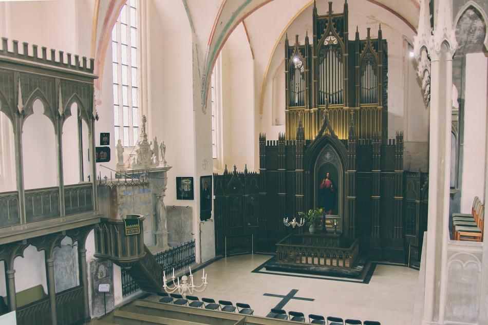 panoramic view of the interior of the church