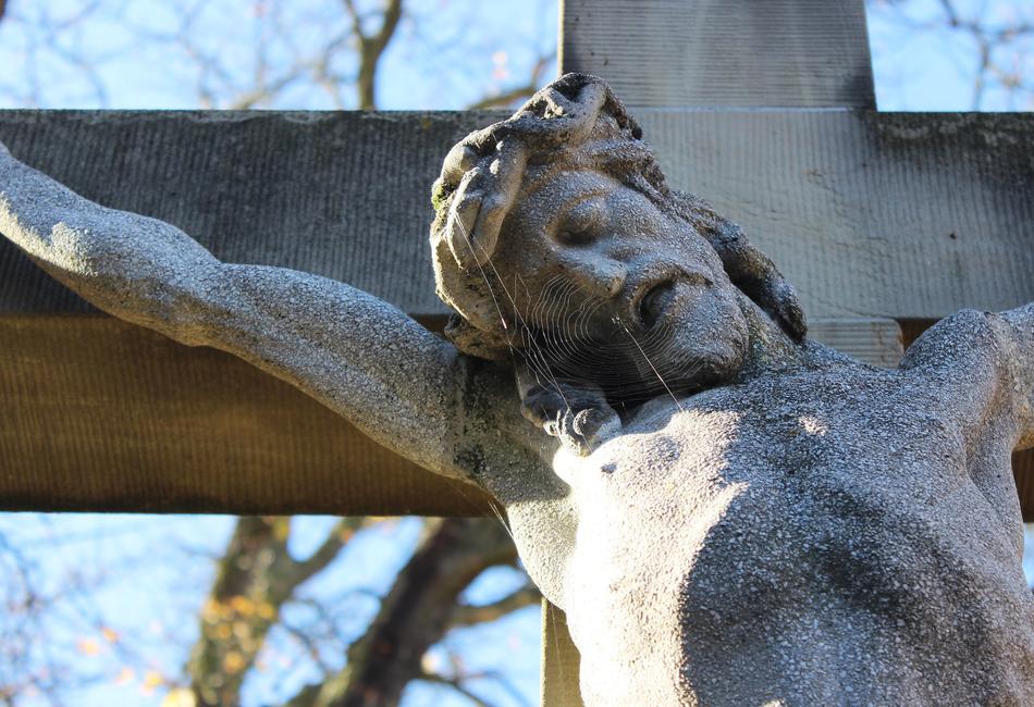 Jesus On The Cross, sculpture, detail