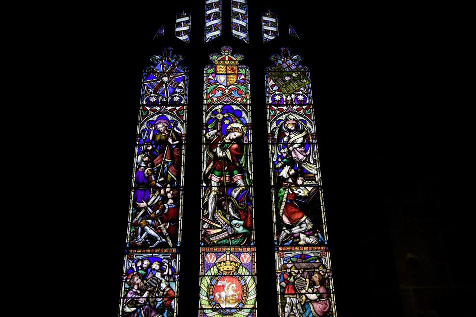 Church Window on black background