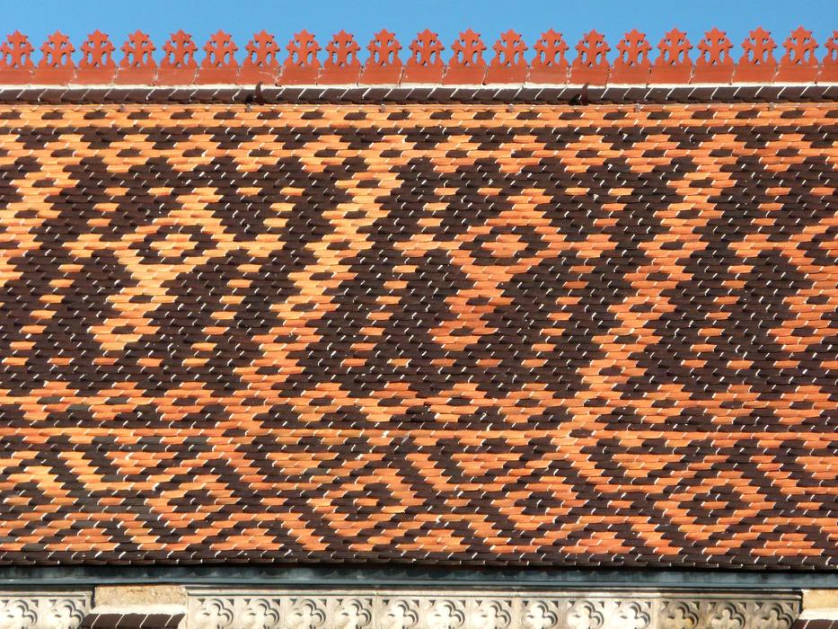 church roof with patterns on a close-up