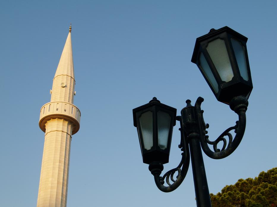 Lamp and Islamic tower