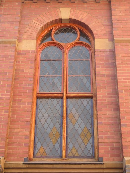decorative window on the facade