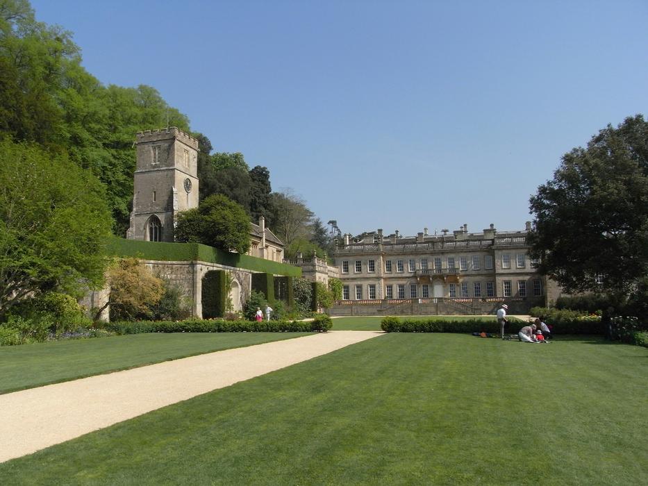 green lawn and church in Great Britain