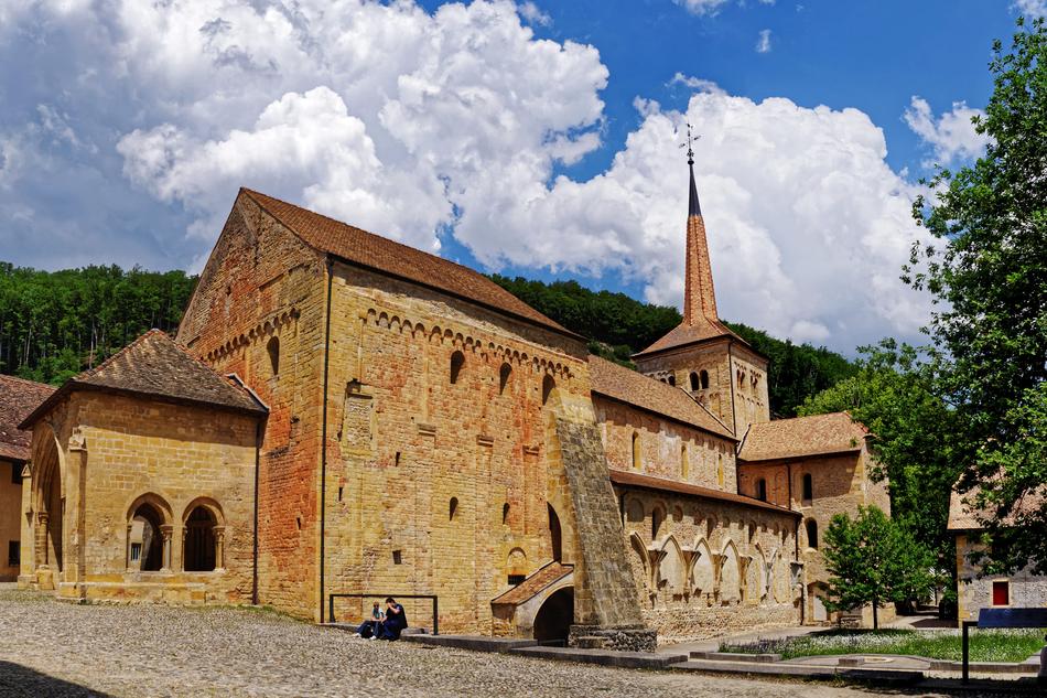 Romainmotier Vaud church in Switzerland