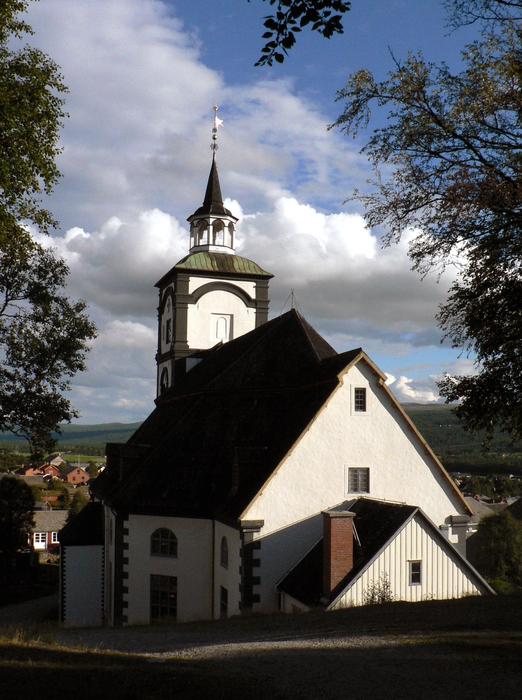 Roros Church at sunlight