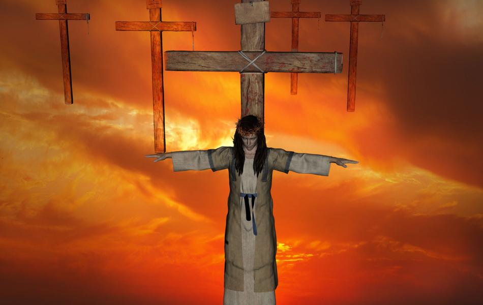 female figure, wood cross, crucifix