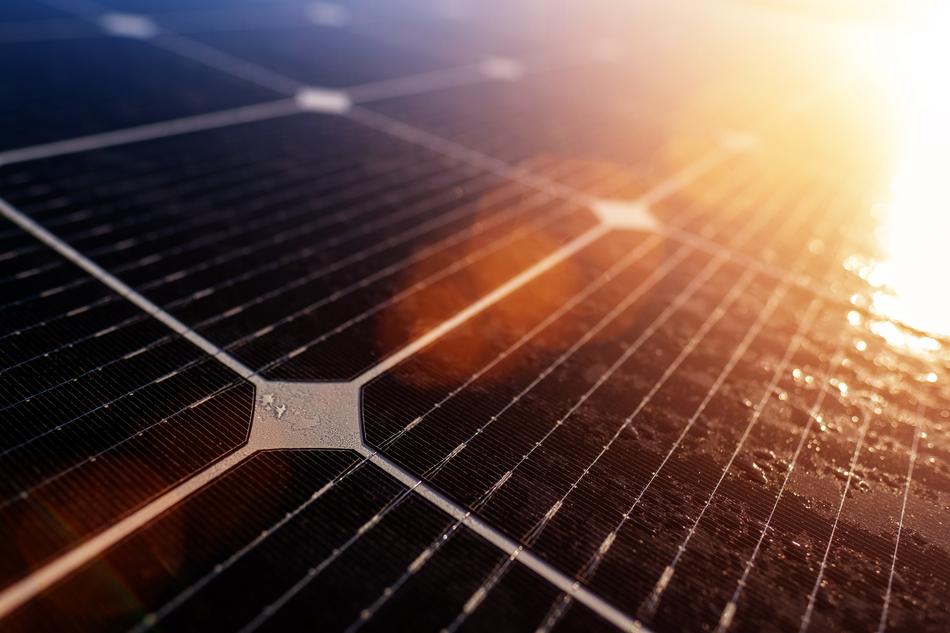 macro photo of the surface of solar panels