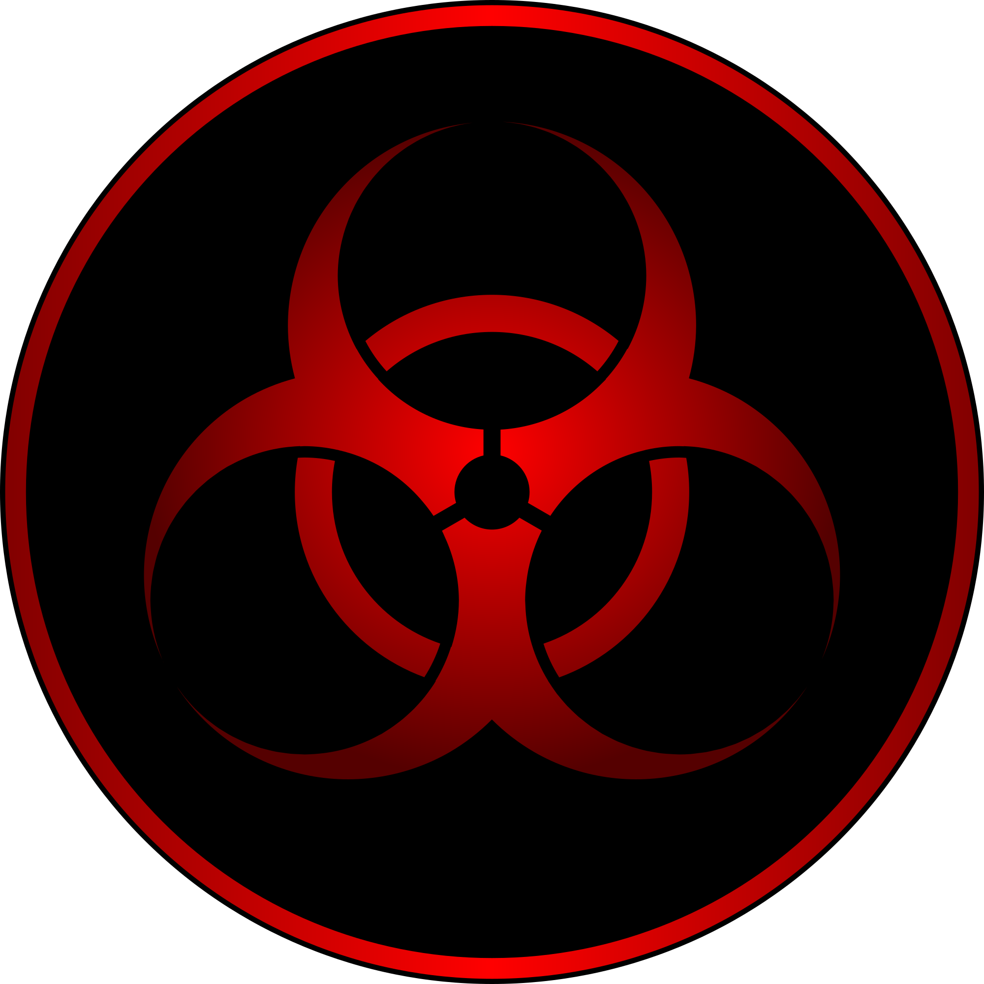 red biohazard sign